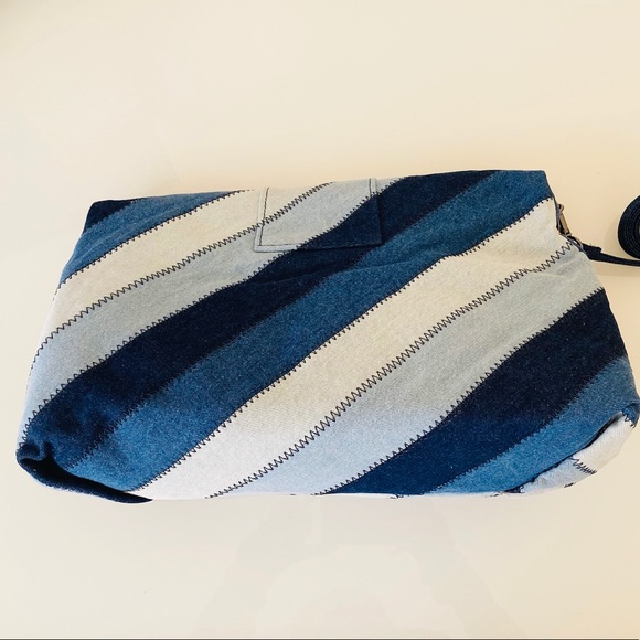 Zara Blue Denim Clutch Bag - Picture 3 of 11